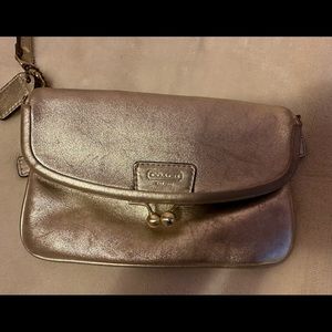 Coach Gold Leather Wristlet